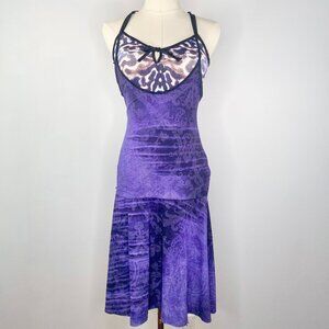 Just Cavalli - Purple / Animal Print Asymmetrical Dress